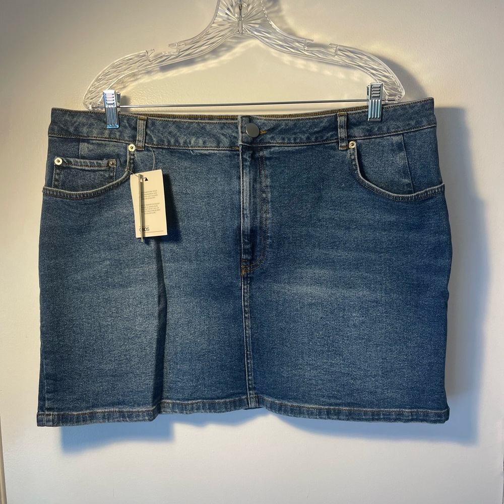 ASOS active Plus Size Denim Mini Skirt